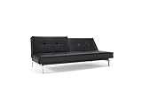  Innovation Schlafsofa mit Chrombeinen Splitback Chrome Kunstleder schwarz