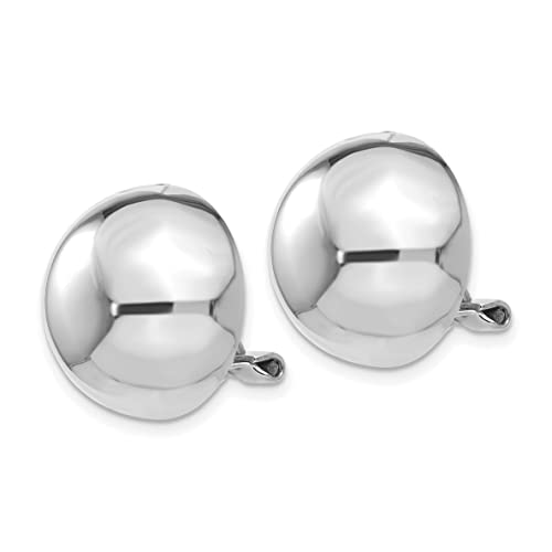 14K White Gold Polished Non-Pierced Clip-On Earrings #TOP2