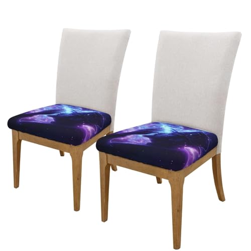 YAOJIAADM Milk Silk Chair Covers with Space Nebula Pattern