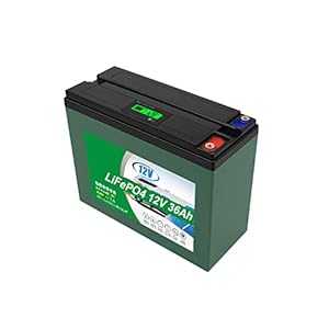 JHKGY Batterie 12V 36AH Rechargeable,Batterie Au Lithium Fer Phosphate (Lifepo4) À Décharge Profonde,BMS Intégré, 2000 + Cycles Profonds,pour VR, Solaire, Stockage Domestique Et Hors Réseau