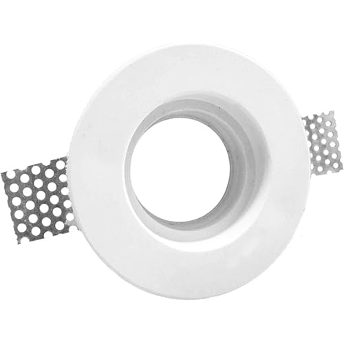 AERREGI PORTAFARETTI IN GESSO SET DA 20 PEZZI | PORTAFARETTI TONDI Ø 10 cm ADATTO PER LAMPADE GU10 E MR 16 | COMPLETO DI FERMA FARETTO E PORTALAMPADE | PORTAFARETTI TONDI AD INCASSO PER SOFFITTI