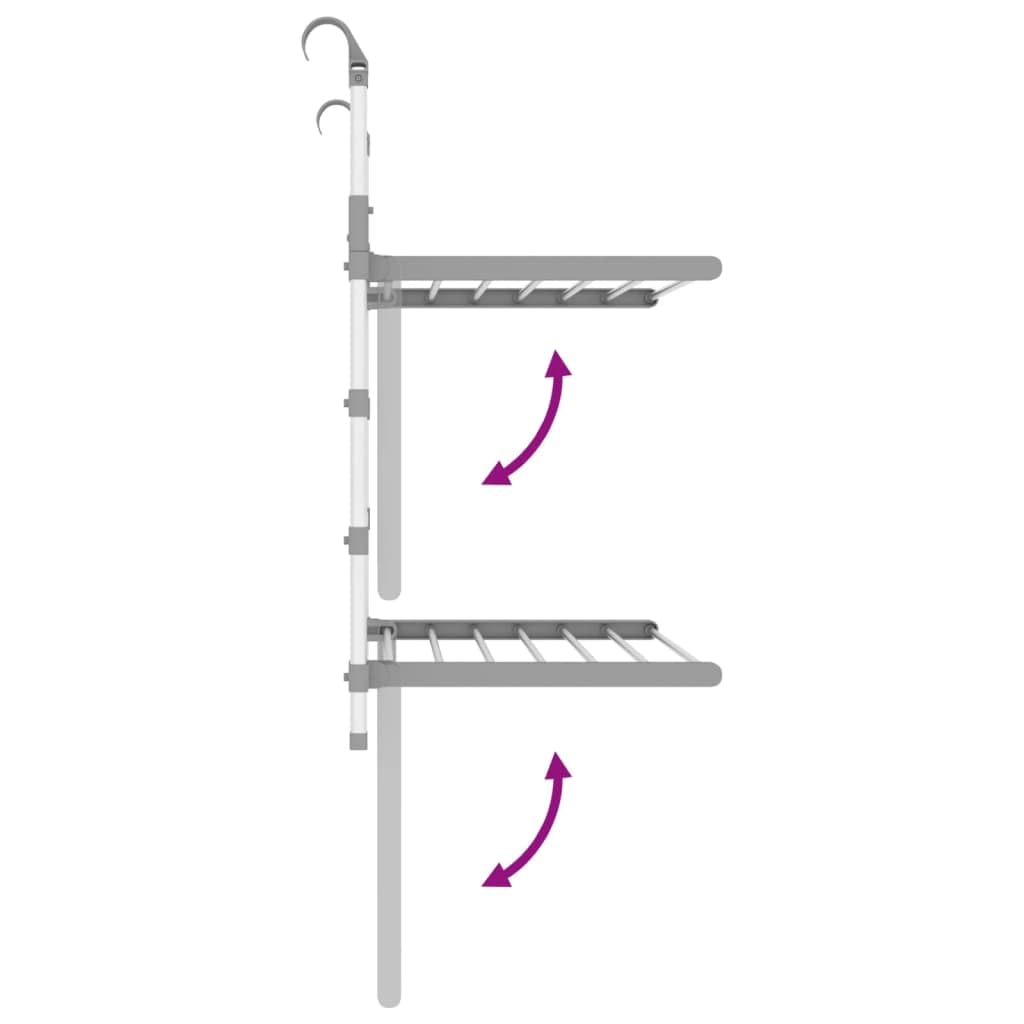 Wäschetrockner für Balkon 54x25x42 cm Aluminium, faltbar und ausziehbar, platzsparender Trockenständer für Bad, Wohnung, Keller, Camping, mit Türhaken, ideal für Kleidung Handtücher Socken