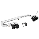 Stainless Steel Car Exhaust For BMW E90 E92 E93 320i 318i Upgrade For M3 Bumper Muffler Tailpipe Exhaust System Rear End Components(Black)