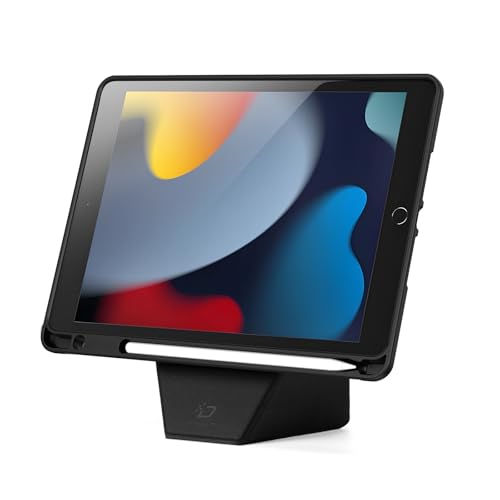 Image of ProElite Versatile Tablet Stand case for Apple iPad 10.2 inch 2021 9th /8th /7th Gen, Smart flip Case with Stable Stands with Pencil Holder for iPad 10.2 inch 2021, Black