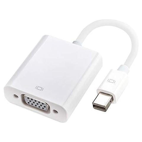 Storite Mini DP to VGA, Generic Thunderbolt Mini DisplayPort to VGA Male to Female Adapter in White COMPATIBLE WITH Apple MacBook, MacBook Pro, MacBook Air, iMac, Mac Mini, Mac Pro Cover