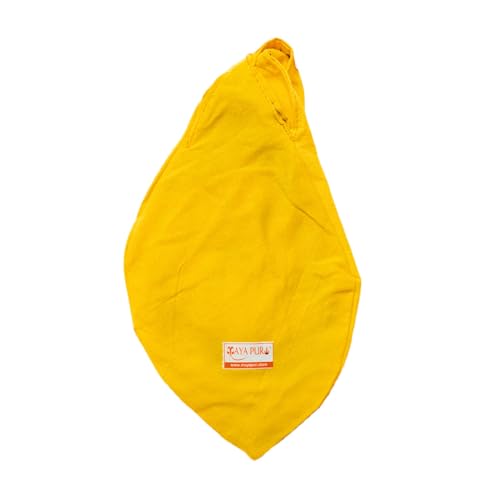 Image of Pure Cotton Chanting Bag or Gomukhi Japa Mala Bag or Cotton Bead Bag with Sakshi Mala Counter (Yellow)