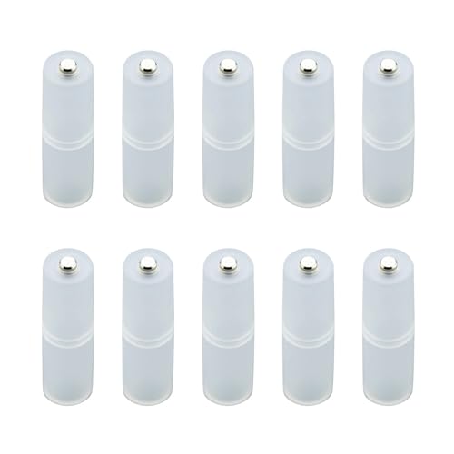 BOGEEL 10pcs to AA Battery Adapter Battery Converter Shells AA to C Battery Adapter Holder with/Metal on Bottom,Plastic