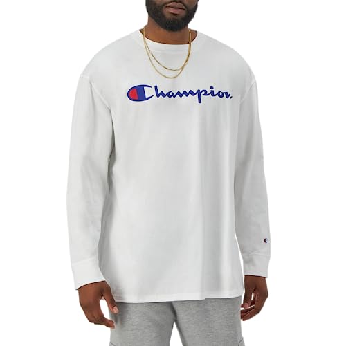 Image of Champion Men's Long Sleeve T-shirt, Classic T-shirt for Men (Reg. Or Big & Tall)