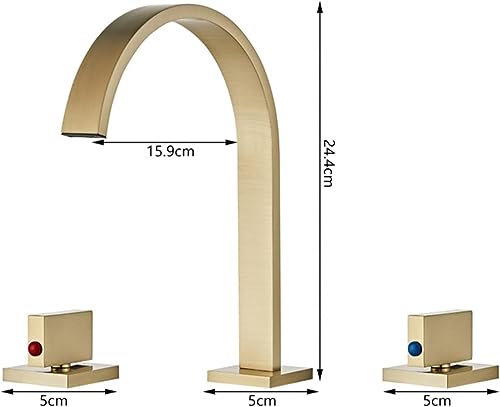 Robinets de salle de bain 3 trous cascade mitigeur de vanité cuivre chrome