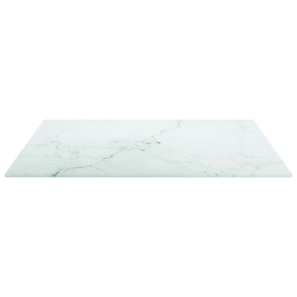 Piano tavolo 50 x 50 cm in vetro temperato 6 mm effetto marmo bianco, piano tavolo da pranzo moderno per tavolino da caffè, tavolino e balcone, vetro robusto per cucina, soggiorno e giardino