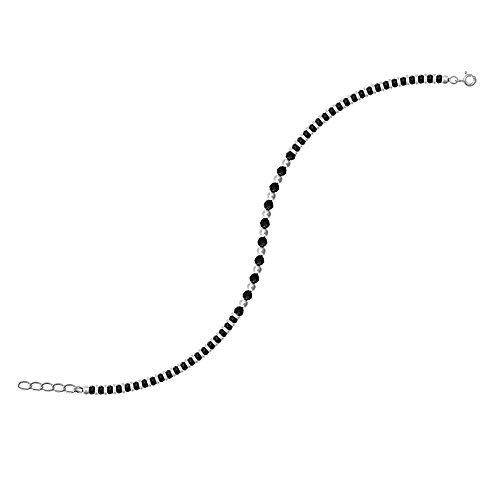 Parnika (Formerly MJ 925 Trendy Black Crystals Beads Nazariya Silver Bracelet in Pure 92.5 Sterling Silver | With Certificate of Authenticity | Gift For Girls n Women | (B09W9RCLV4) Amazon Price History, Amazon Price Tracker
