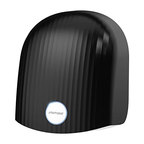 interhasa! Hand Dryer 110V Commercial Hand Dryers for Bathroom, Hot & Cold Compact Electric Hand Dryer, Plug in,Black-IT1020