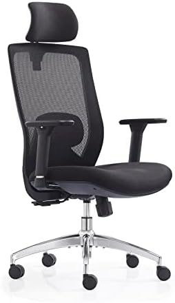 FYLICA Ergonomic Office Chair, Big and Tall Office Chair, Adjustable Headrest with 3D Armrest, Lumbar Support and PU Wheels, Swivel Computer Task Chair for Office, Tilt Function Computer Chair (BLACK)