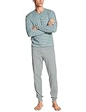 Reine, hochwertige Baumwolle CALIDA Herren Relax Streamline 3 Bündchen Pyjamaset, Quarry Grey, 52-54