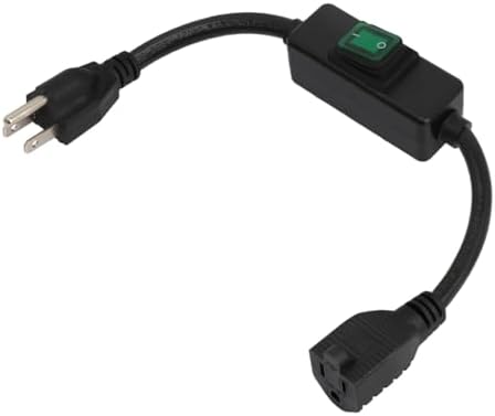 1.5Feet Waterproof Extension Power Cord, in-Line On-Off Switch ...