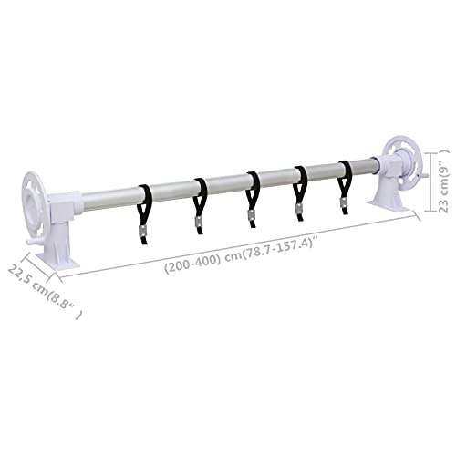 Rouleau de couverture de piscine télescopique bobine d'aluminium 6.5-16ft large corrosion résistant à la manivelle poignée facile Installer le support de couverture solaire pour les piscines creusées
