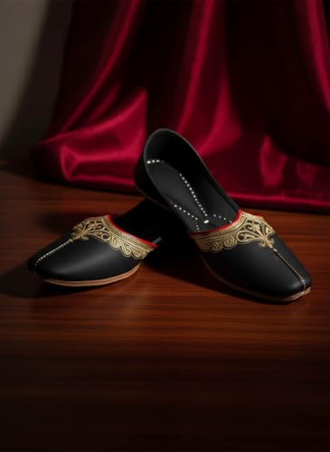 Image of KORAKARI Men's Traditional Leather Punjabi Jutti Comfortable Mojari for Men