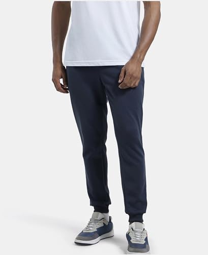 Image of Jockey AM05 Men Super Combed Cotton Rich Pique Slim Fit Jogger with Zipper Pockets