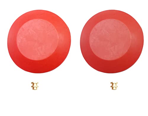 2pcs Red Chemical Resistant Combo Seat/Disc Fits Both Snap and Screw On Toilet Flapper for American Standard 033643-0070A Fluidmaster Flush Valve Seat Disc 5103