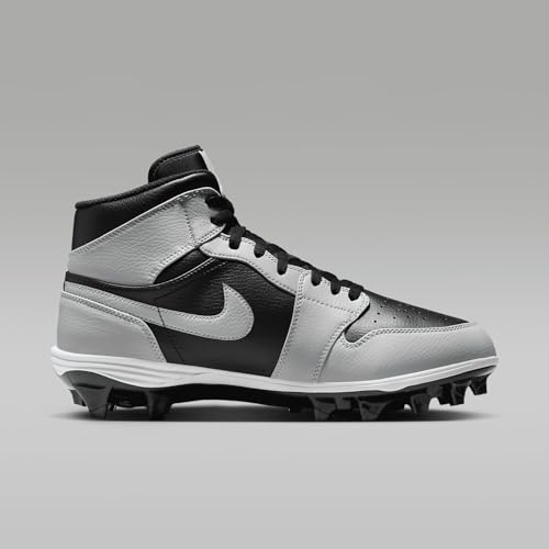 NIKE Jordan 1 Mid TD Men's Football Cleat (FJ6805-002, Black/Light Smoke Grey/Black/Light Smoke Grey) Size 11.53