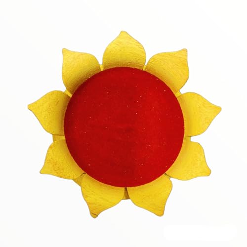 Image of Parth Pooja Wooden Lotus Kamal Aasan-Where god Resides, Made of ShriParni Wood for Keeping Maha Meru Shri Yantra (3 Inch)