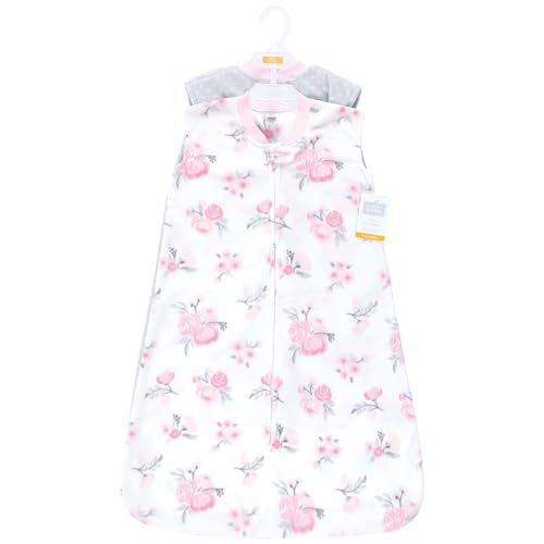 Hudson Baby Infant Girl Plush Sleeping Bag, Sack, Blanket 2pk, Basic Pink Floral, 18-24 Months2