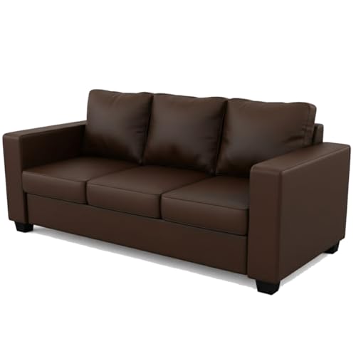 Image of Furny Harrie 3 Seater Leatherette Sofa Set (Brown) | Soft Velvet Fabric | Modern Design | Comfortable Seating | Living Room Furniture