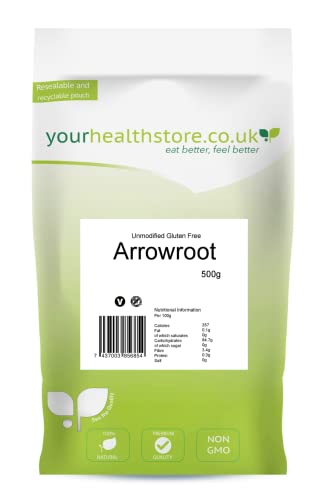 yourhealthstore Premium Unmodified Arrowroot 500g, Gluten Free, Non GMO.