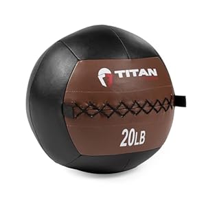 Titan Fitness Soft Leather Medicine Wall Ball Durable, Endurance, Cardio, Core Strength