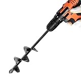 2'(D) x9(L) Auger Drill Bit, Ruooson Garden Spiral Bit, SpiralPlanter for Planting, Flower Bulb Auger Rapid Planter Digger for 3/8' Hex Drive