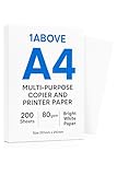 1ABOVE A4 Multi-Purpose Copier and Printer Paper - 200 Sheets, 80gsm Bright White Paper - Size 297mm x 210mm (1)