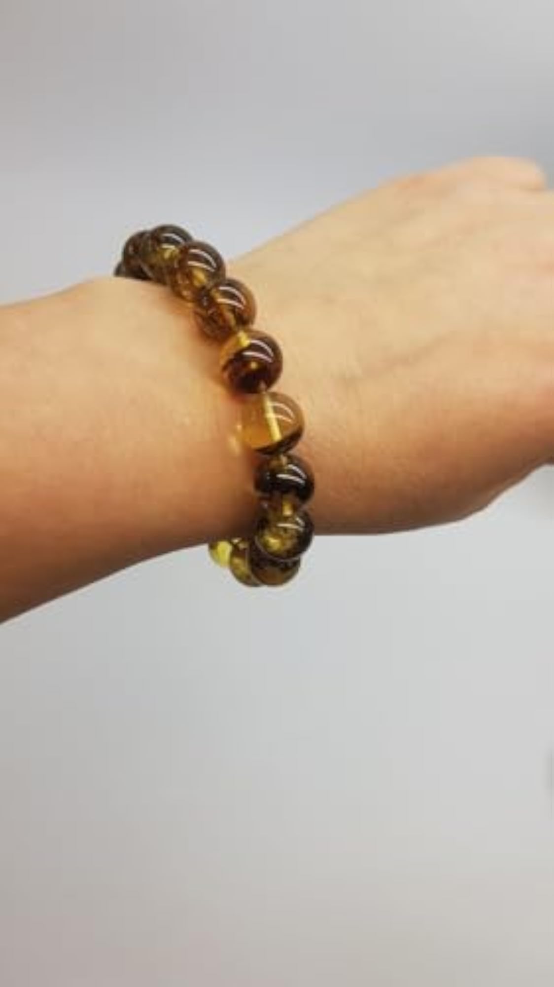 Natural Baltic Amber Gemstone Stretch Bracelet, Unisex Gift
