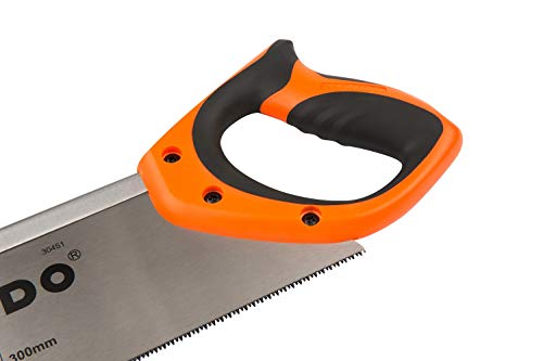 KENDO Zapfensäge 300 mm – 12 Zähne/Zoll – Rückensäge Feinsäge – FastCut – ergonomische Bi-Materialgriff – Gehärtete, dreifach geschliffene Verzahnung – Zum Sägen von Holz