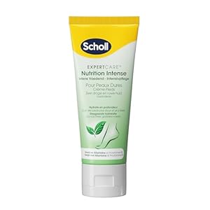 Scholl Fußcreme für intensive Ernährung für harte Haut – spendet tiefe Feuchtigkeit für weichere und glattere Füße – angereichert mit Allantoin und Provitamin B5 – 75 ml