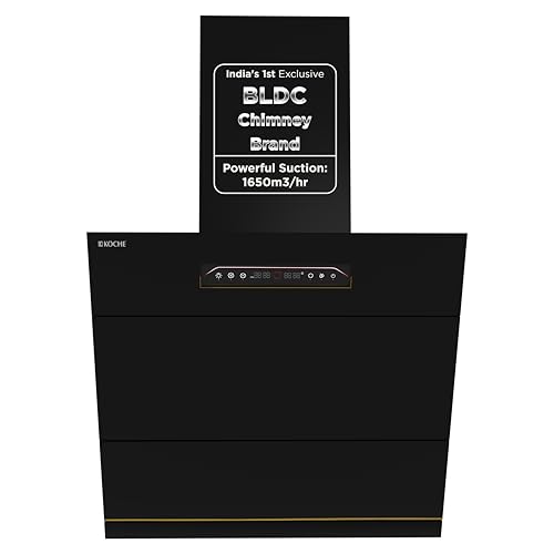 Image of KOCHE LAURA 60 Chimney for Kitchen 60cm| 1650 m /hr Suction | Filterless Heat Auto-Clean | BLDC Motor | Gesture Control | Hydraulic Louvers | Low Noise | 12 Yr Motor Warranty