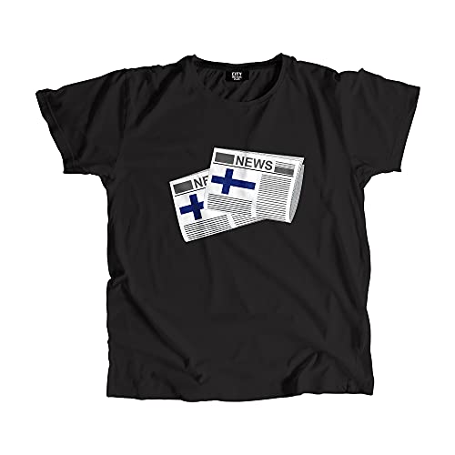 Finland Newspapers t-shirt coton vintage imprimé presse nordique