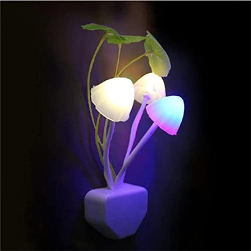 Sensor Led Night Light, Color Changing Plug-In Led Mushroom & Lotus Dream Bed Lamp Nursery Baby Bed Flower Lamp Cute Mushroom Night Light Flower Wall Lamp With Dusk To Dawn Sensor Wall Nightlight #TOP1