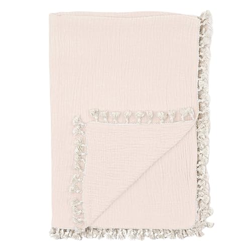 Image of Crane Baby Muslin Swaddle Blanket, Soft Cotton Lightweight Nursery and Stroller Blanket for Baby Boys & Girls, Desert Brown, 30" x 40"