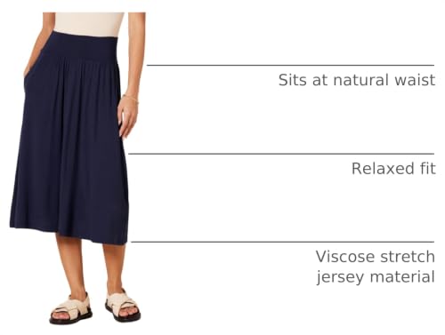 Image of Amazon Essentials Women's Jersey Pull On Midi Length Skirt