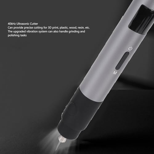 Gugxiom Cuchillo Cortador Ultrasónico de Mano, Herramienta de Corte Artesanal de 40 KHz con 50 Cuchillas de Repuesto, para Cortar Modelos Impresos en 3D, PVC, Cuero, Madera, Plástico,