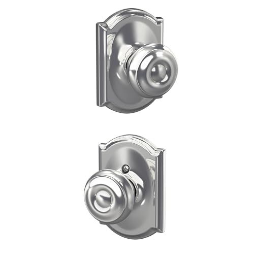 Image of SCHLAGE F10 GEO 625 CAM Camelot Collection Georgian Passage Knob, Bright Chrome