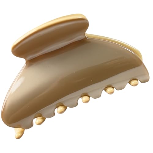 Prettyou Handmade Celluloid Acetate French Design Barrettes Tortoise Shell Claws Hair Claw Luxury Fashion Accessories Hair Clip for Women (bonzegold color)