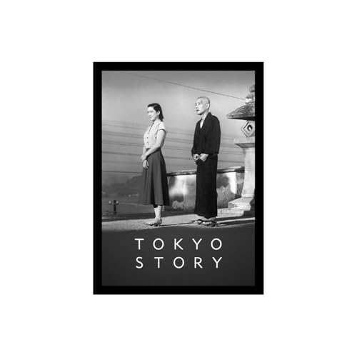 Image of BLINKART Tokyo Story (1953) Movie Poster Frame 12x18 Inch | Premium 300 GSM Paper Wall Print | Mid Century Vintage Film Artwork for Home, Bedroom, Living Room, Office | Framed Photo Decor