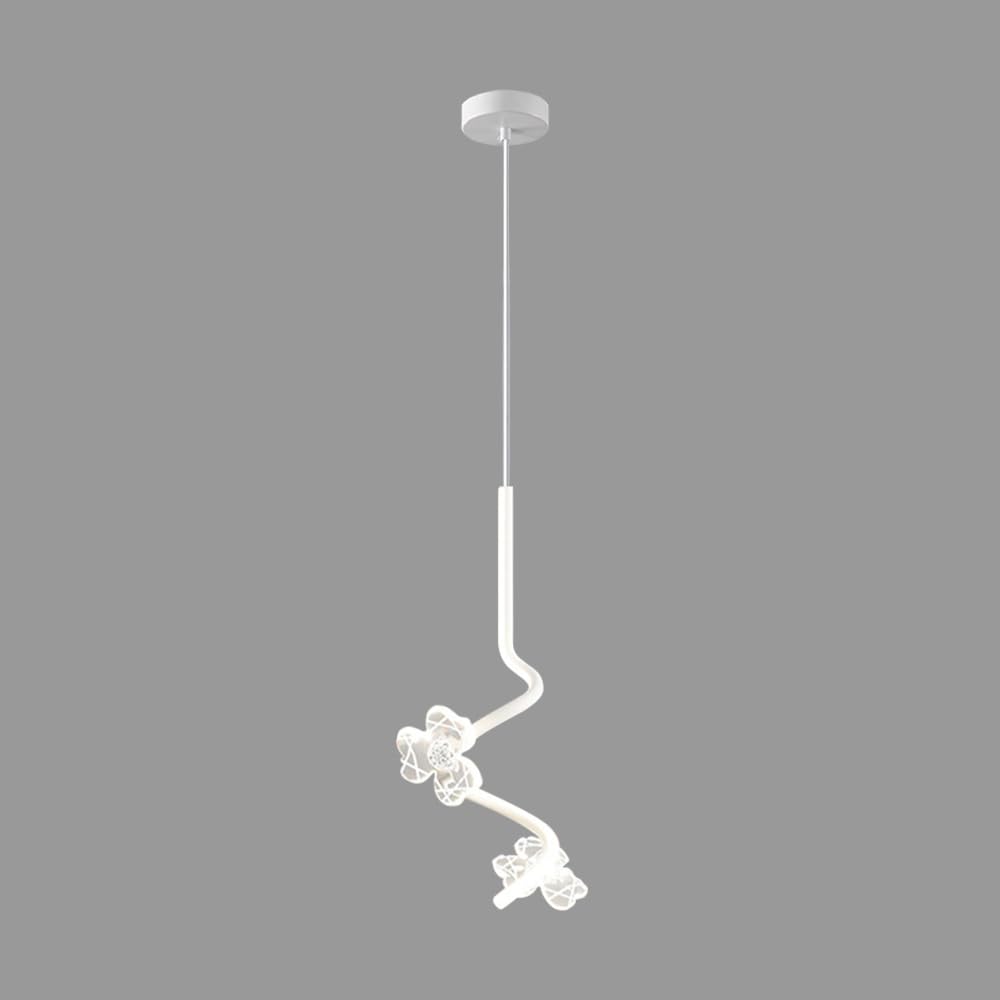Liniowa spiralna lampa wisząca, ultracienka metalowa lampa wisząca z akrylowym kloszem w kształcie kwiatu, dekoracyjne lampy wiszące przy łóżku, nowoczesna lampa LED Chaner - 18 W - 3 tryby kolorów