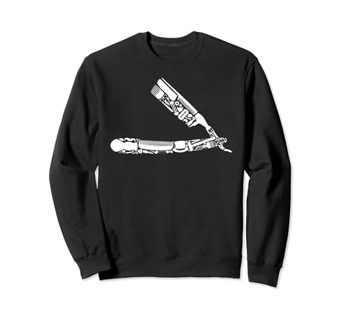 Barber's Straight Edge Razor Icons - Barbershop Sweatshirt