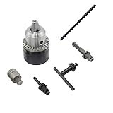 KIT PROFESIONAL: hecho de acero forjado, este portabrocas de triple agarre de bloqueo y liberación rápida acepta accesorios con vástagos de 1.3-10 mm, sostiene de forma segura una amplia gama de brocas helicoidales, brocas escalonadas, brocas de paleta y sierra circular más grande