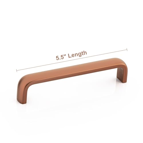 Image of 5.5 Inches PVD Rose Gold Stainless Steel Kitchen Cabinet Handles /Drawer Pull Handles for Cupboard & Almirah /Long Wardrobe & Furniture Door Handles(Pack of 6)