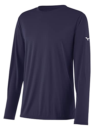 Mizuno Men's Nxt Long Sleeve Tee T-Shirt, Navy, Medium