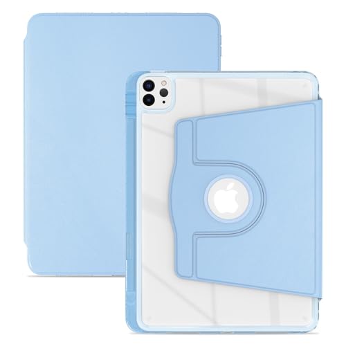 Coque iPad Pro 2018 12.9 rotative bleu clair avec support clapet arrière