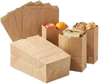Brown Paper Bags Lunch – 500 Count 6LB Brown Paper Lunch Bags Bulk, Small Paper Lunch Bags 11 x 6 x 3.6 Inches, Sandwich Bags for Snacks, Crafts & Disposable